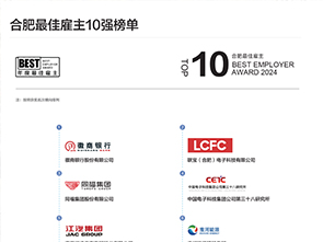 2024年度最佳雇主頒獎(jiǎng)盛典---合肥最佳雇主10強(qiáng)